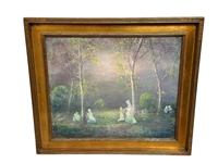Framed Original Painting Women in Woods