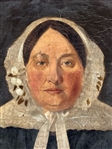 Folk Art Oil Painting Portrait of Woman