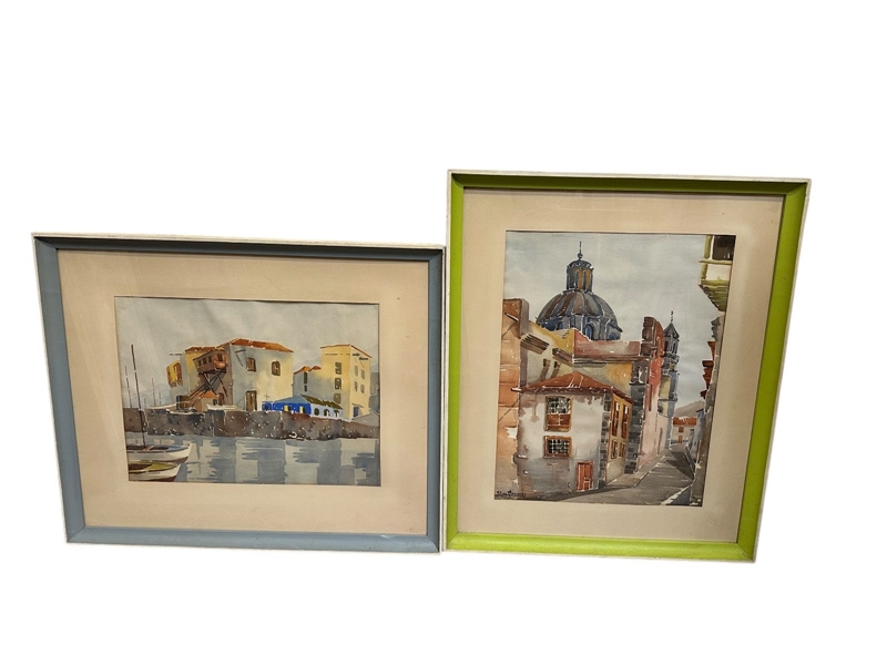 (2) Original Watercolor Paintings Framed