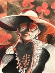 Grey Cohoe Enemyway Chanter Artwork Matted and Unframed