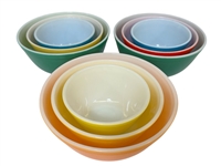 (3) Sets Pyrex Colored Mixing Bowls
