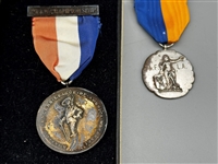 Group of AFLA Amateur Fencers League Medals in Gold Filled and Sterling