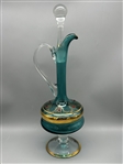 Empoli Italian Art Glass Decanter and Cordial Glasses Set