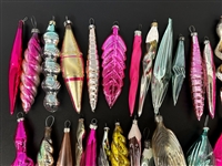 (73) Vintage Icicle Glass Shaped Ornaments