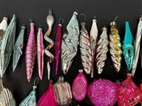 (73) Vintage Icicle Glass Shaped Ornaments