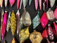 (73) Vintage Icicle Glass Shaped Ornaments