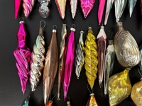 (73) Vintage Icicle Glass Shaped Ornaments