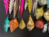 (73) Vintage Icicle Glass Shaped Ornaments