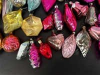 (73) Vintage Icicle Glass Shaped Ornaments