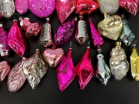 (73) Vintage Icicle Glass Shaped Ornaments