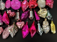 (73) Vintage Icicle Glass Shaped Ornaments