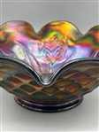 Fenton Glass Butterfly and Tulip Carnival Ruffled Bowl