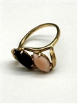 (2) 14k Gold Rings: Coral, Gemstones