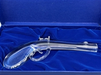 Val St. Lambert Glass Flintlock Pistol in Box