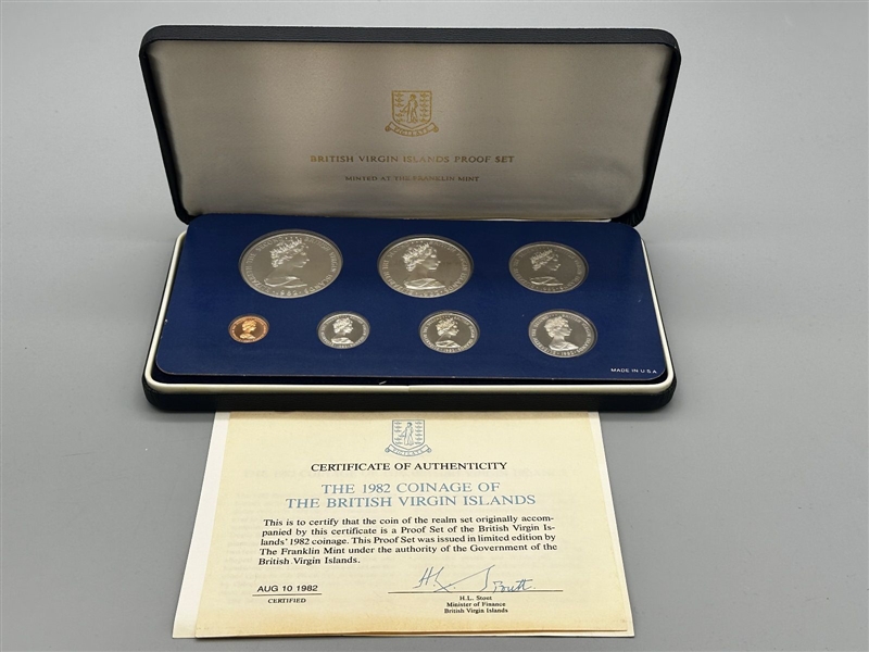 1982 Coinage of British Virgin Isles Proof 7 Coin Set