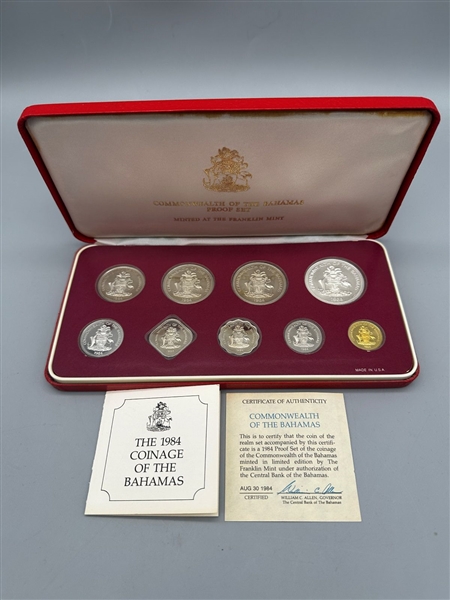 1984 Commonwealth of Bahamas (9) Coin Proof Set