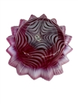 (2) Pieces Fenton Cranberry Opalescent Ruffled Dishes