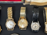 Large Group of Vintage Watches: Gold Filled, Movements