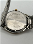 Seiko Two Tone Quartz Day Date Black Face Men's Watch