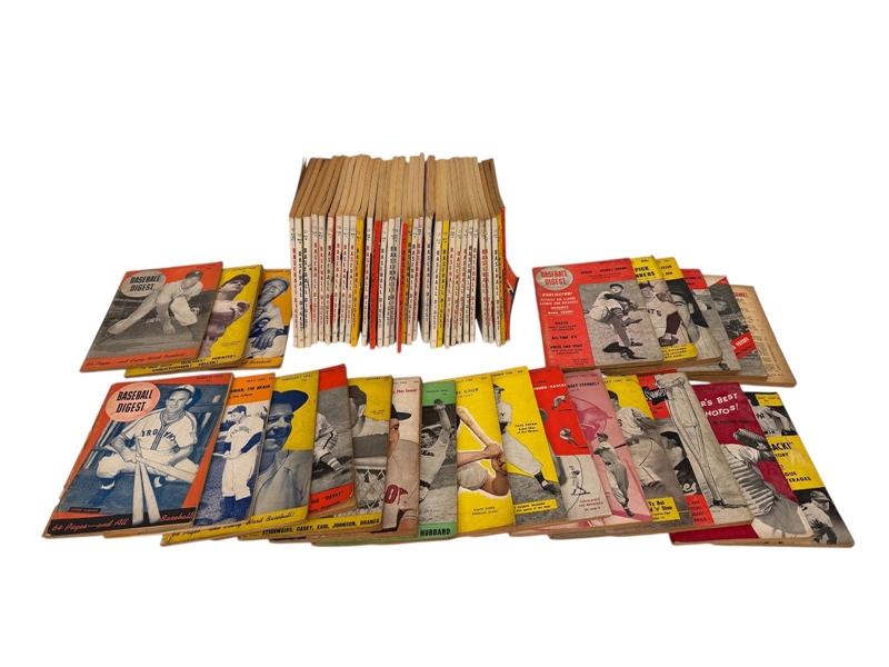 Group of 1940s and 1950s Baseball Digest Magazine Booklets