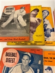 Group of 1940's and 1950's Baseball Digest Magazine Booklets