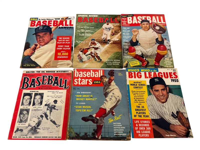 (6) 1950s Baseball Magazines