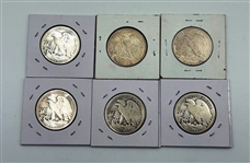 Group of (6) Walking Liberty 50C Half Dollar Coins