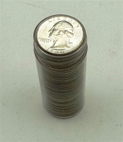 Roll of (40) 1964 Washington Silver Quarters