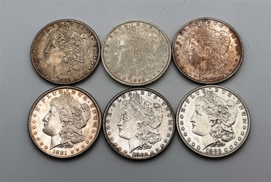 Group of (6) Morgan Silver Dollars