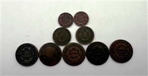 Group of (9) Early US Cents