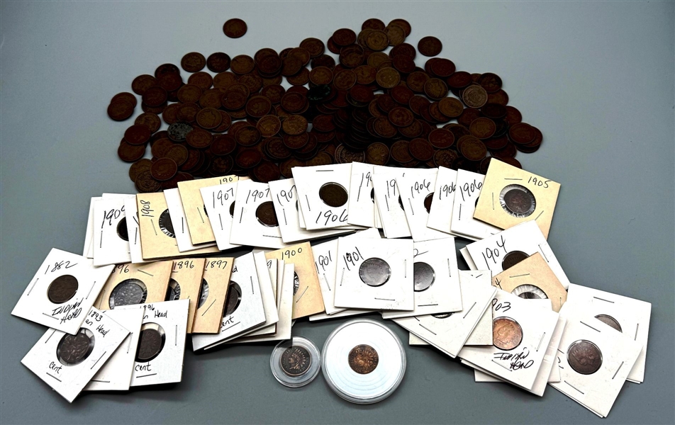 Group of (287) Indian Head Pennies
