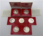 Group of (7) 1973 Trinidad and Tobago Sterling Silver Coins from The Franklin Mint