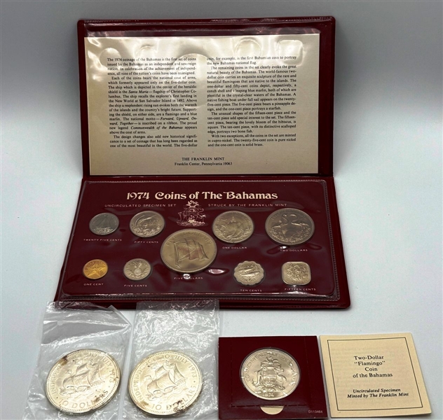 Group of Uncirculated Coins from The Bahamas by The Franklin Mint