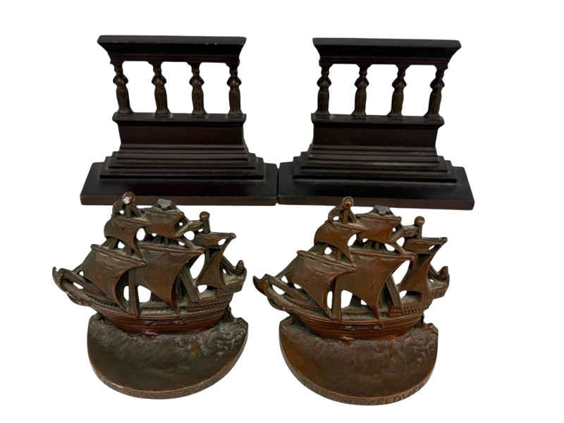 (2) Sets Bookends: Bradley & Hubbard, Weidlich Brothers