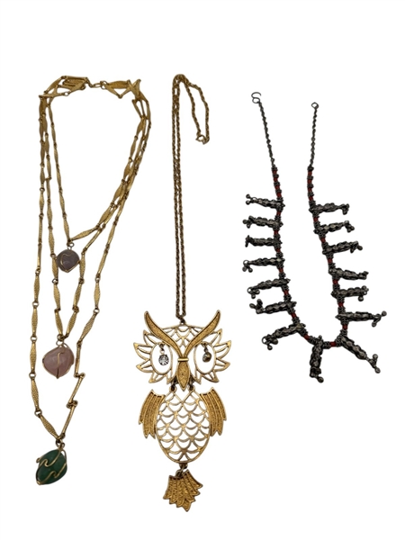 (3) Vintage Costume Statement Necklaces