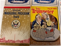 (3) FDR and Harry Truman Inauguration Programs & 1936 The Trumpeter Magazine