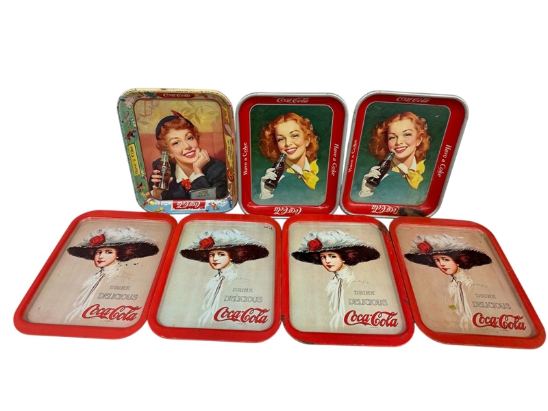 (7) Coca-Cola Trays