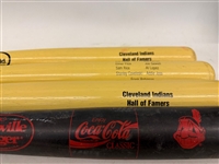 (3) WMJI 105.7 Promotional HOF Cleveland Indians Baseball Bats (1) Coca-Cola Wahoo Louisville Slugger Bat