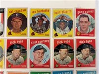 (26) Group of 1959 Topps Baseball Cards Including Hank Aaron and 1982 KMart Mickey Mantle