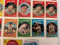 (26) Group of 1959 Topps Baseball Cards Including Hank Aaron and 1982 KMart Mickey Mantle