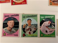 (26) Group of 1959 Topps Baseball Cards Including Hank Aaron and 1982 KMart Mickey Mantle