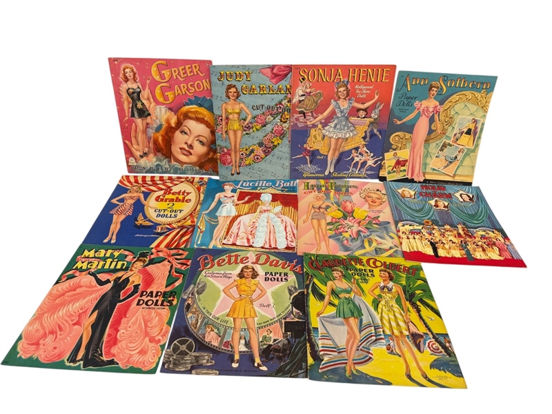 (11) Vintage Hollywood Actresses Paper Dolls Books