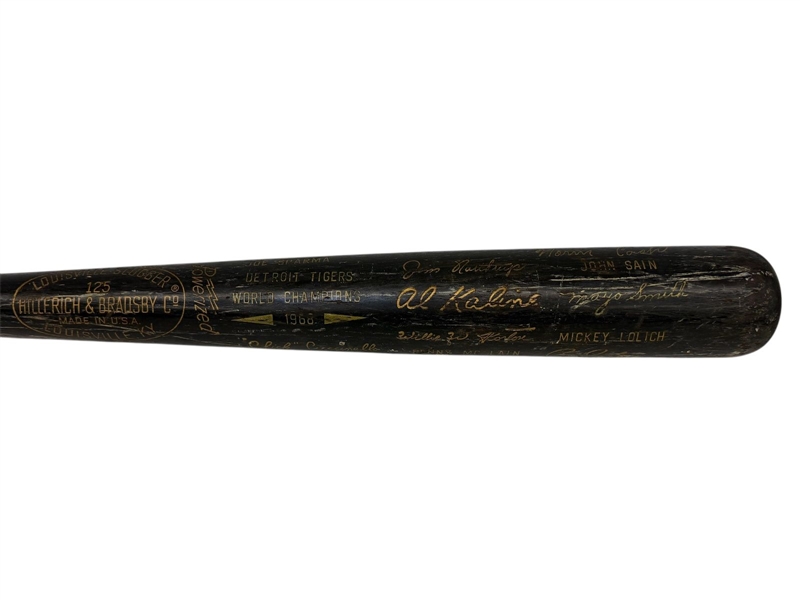 Store Model Black Louisville Slugger Baseball Bat Detroit Tigers World Champions 1968