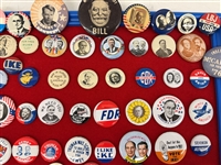 Group of Political Buttons Truman, Wilson, Teddy Roosevelt, Kennedy, Taft, William Bryan