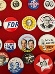 Group of Political Buttons Truman, Wilson, Teddy Roosevelt, Kennedy, Taft, William Bryan