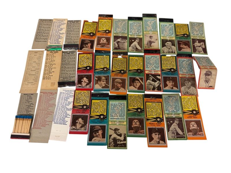 (23) 1930s Diamond Matchbook Covers Baseball Players, (9) Schedules