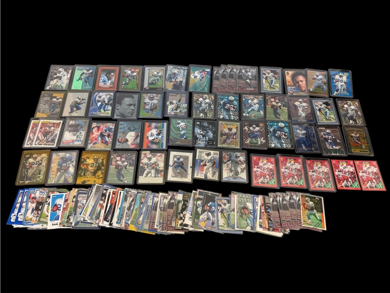 (191) Barry Sanders Football Cards; Base, Inserts (5) Rookie Cards