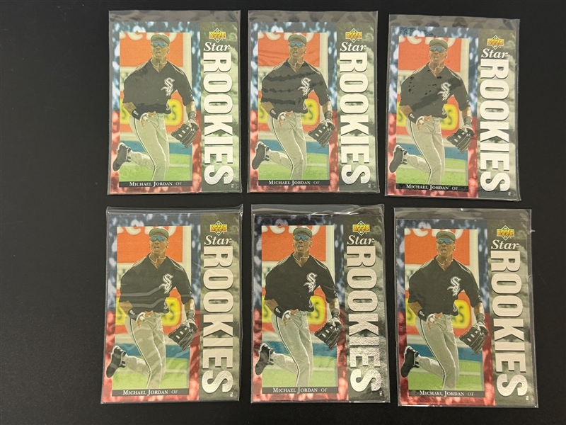 (6) 1994 UD Star Rookies Michael Jordan Baseball Cards #19