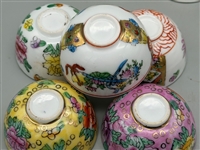 Chinese Tea Cups and Bisque Porcelain Pieces