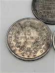 (3) France Silver Coins, 5 and 20 Pesos